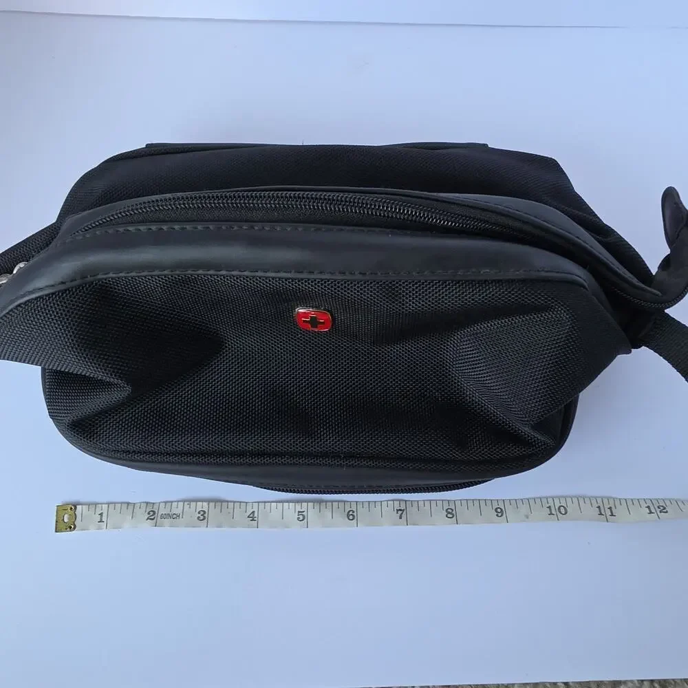 Swiss Gear Black Toiletry Cosmetic Hygiene Travel Bag, Mesh Organizer
